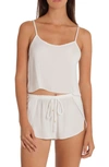 In Bloom By Jonquil Byzantine Washed Satin Short Pajamas In Ivory
