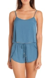In Bloom By Jonquil Byzantine Washed Satin Short Pajamas In Blue Haze