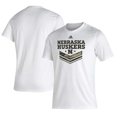 Adidas Originals Adidas White Nebraska Huskers Military Appreciation Creator T-shirt