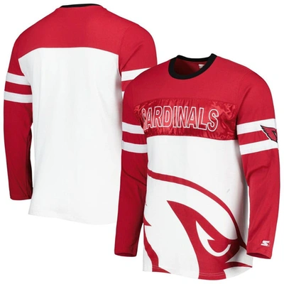 Starter Cardinal/white Arizona Cardinals Halftime Long Sleeve T-shirt