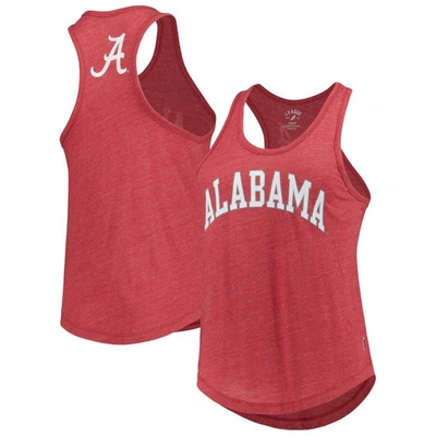 League Collegiate Wear Heather Crimson Alabama Crimson Tide Two-hit Intramural Tri-blend Scoop Neck
