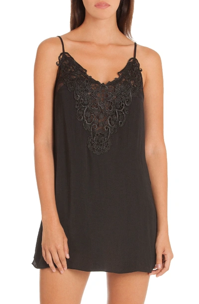 In Bloom By Jonquil Byzantine Washed Satin Chemise In Black