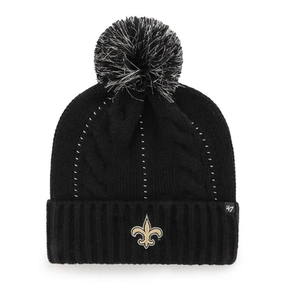 47 ' Black New Orleans Saints Bauble Cuffed Knit Hat With Pom