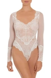 In Bloom By Jonquil Thong Lace Teddy In Cream