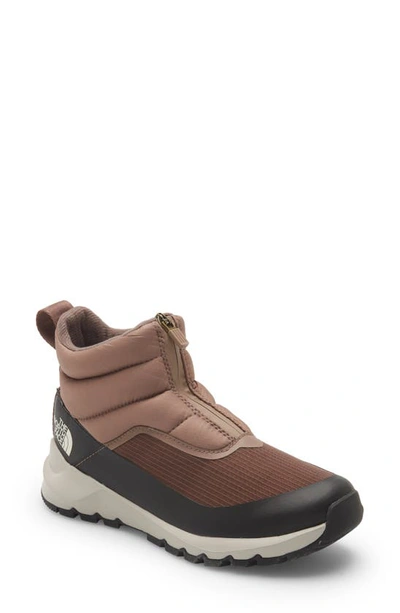 The North Face Thermoball Progressive Zip Bootie In Deep Taupe/ Tnf Black