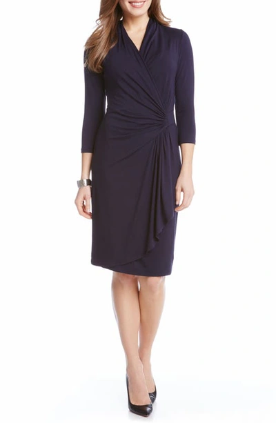 Karen Kane Cascade Faux Wrap Dress In Multi