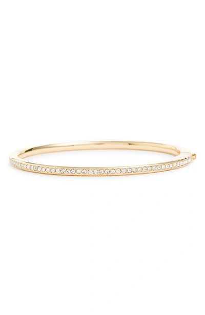 Nadri Channel Set Crystal Hinged Bangle In Gold/ Clear Crystal