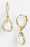 Nadri Pear Drop Earrings (nordstrom Exclusive) In Gold/ Clear