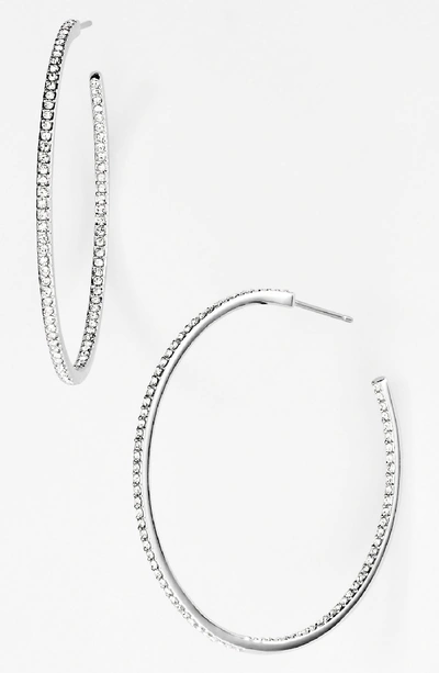 Nadri Medium Inside Out Hoop Earrings (nordstrom Exclusive) In Silver/ Clear