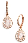 Nadri Pear Drop Earrings (nordstrom Exclusive) In Rose Gold
