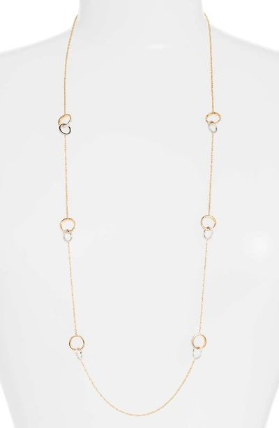 Nadri Trinity Double Link Long Necklace In Gold / Silver