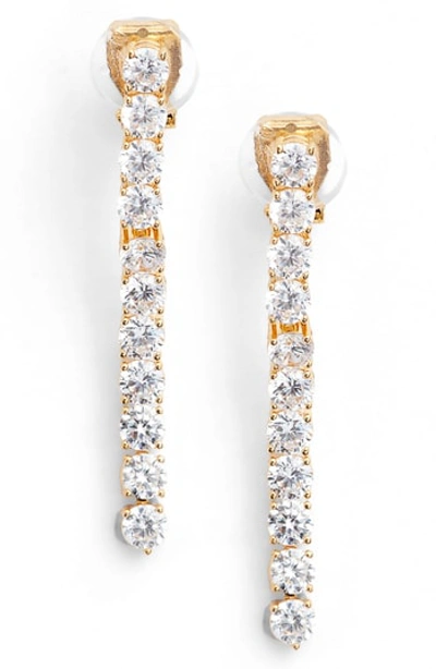 Nadri Cubic Zirconia Linear Drop Earrings In Gold