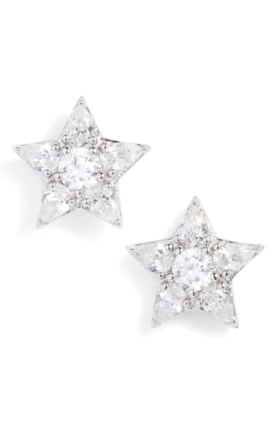 Nadri Reminisce Cubic Zirconia Star Earrings In Silver
