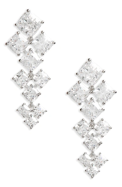 Nadri Vera Crystal Drop Earrings In Silver