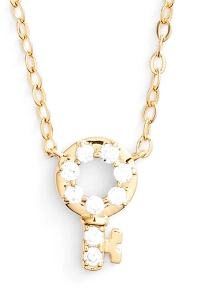 Nadri Reminisce Crystal Key Pendant Necklace In Gold