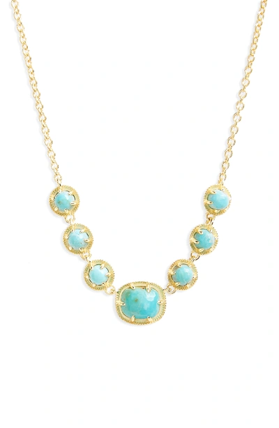 Nadri Semiprecious Stone Collar Necklace In Turquoise/ Gold