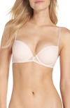 On Gossamer Next To Nothing Underwire Demi Plunge Bra In Blush