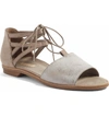 Paul Green Morea Lace-up Sandal In Smoke/ Truffle Leather