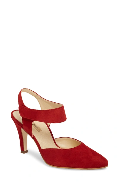 Paul Green Nicolette Pointy Toe Pump In Red Suede