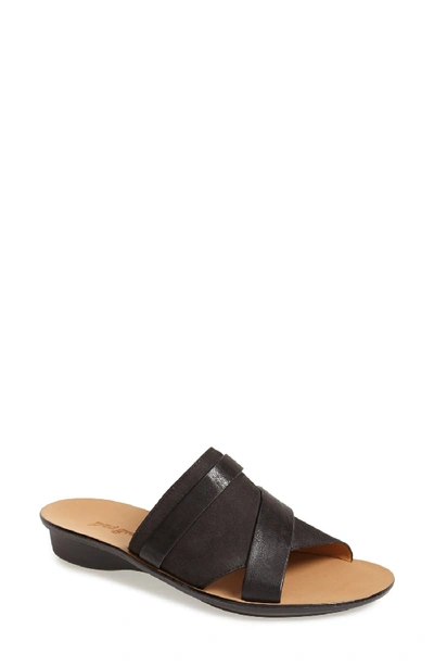 Paul Green 'bayside' Leather Sandal In Black
