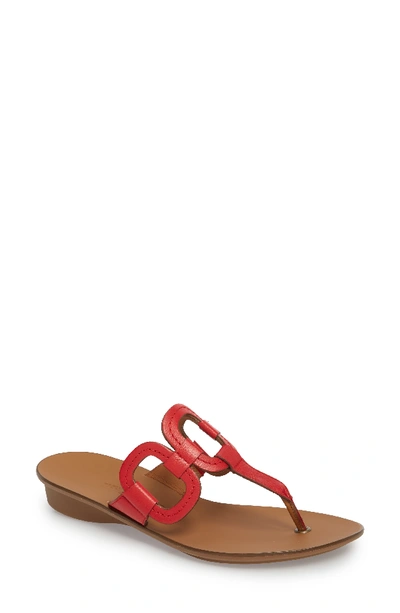 Paul Green Lanai Flip-flop In Red Leather