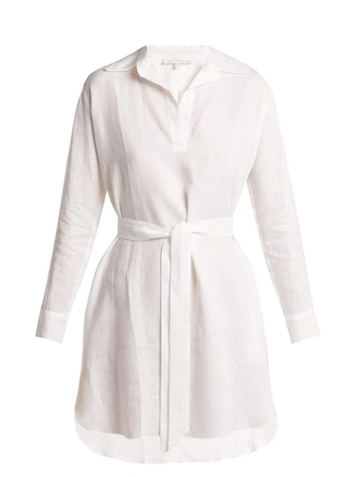 Pour Les Femmes Linen Shirtdress In White