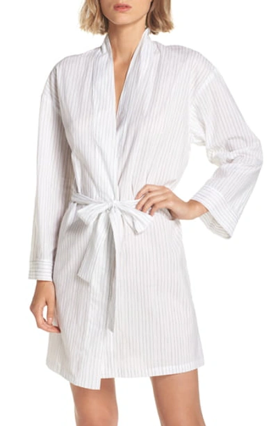 Pour Les Femmes Classic Cotton Robe In Grey Stripe