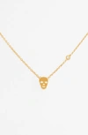 Shy By Se Skull Necklace In Gold