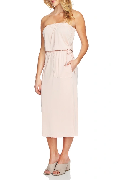 1.state Strapless Drawstring Dress In Shadow Pink