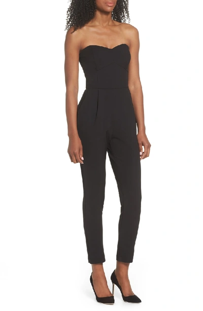 Adelyn Rae Strapless Slim Leg Jumpsuit In Black ModeSens