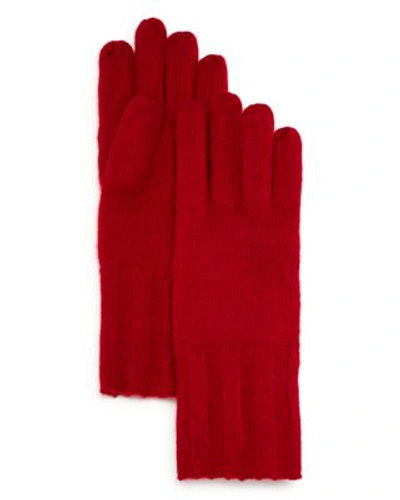 C By Bloomingdale's Ribbed Cashmere Gloves - 100% Exclusive In Cherry