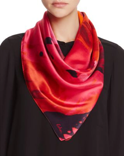 Echo Paint Spill Silk Square Scarf In Winterberry