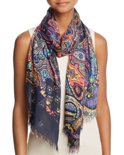 Fraas Multi Medallion Scarf In Navy/multi