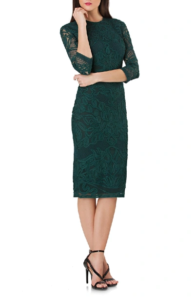 Js Collections Soutache Sheath Dress In Forest