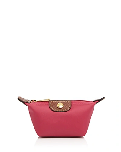 Longchamp Le Pliage Coin Case In Pink/gold