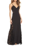 Maria Bianca Nero Shannon Lace Inset Gown In Black