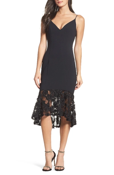 Maria Bianca Nero Milly Lace Flounce Slipdress In Black