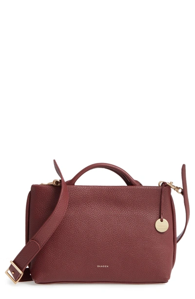 Skagen Mikkeline Mini Leather Satchel - Red In Cordovan