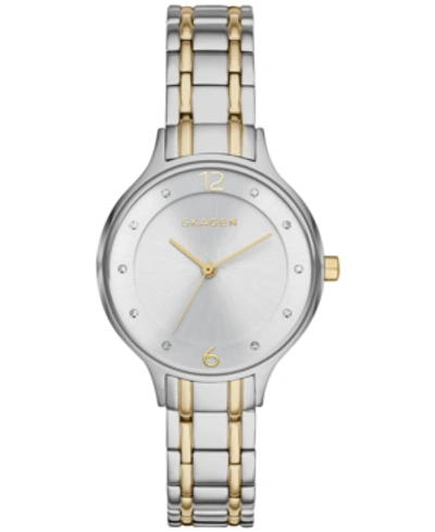 Skagen Women's Anita Two-tone Stainless Steel Bracelet Watch 30mm Skw2321 In Silver/ Gold