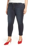 Slink Jeans Frayed Step Hem Stretch Skinny Jeans In Blue