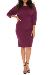 Slink Jeans Ribbed Sweater Dress In Burgundy
