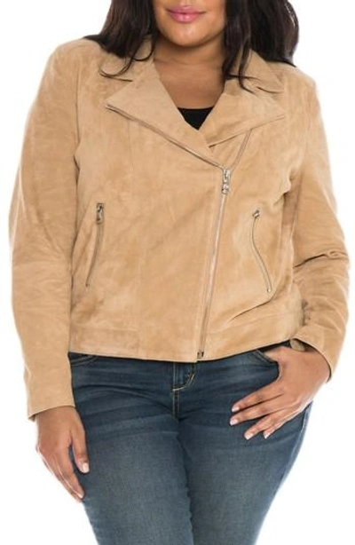 Slink Jeans Canyon Suede Jacket In Sand