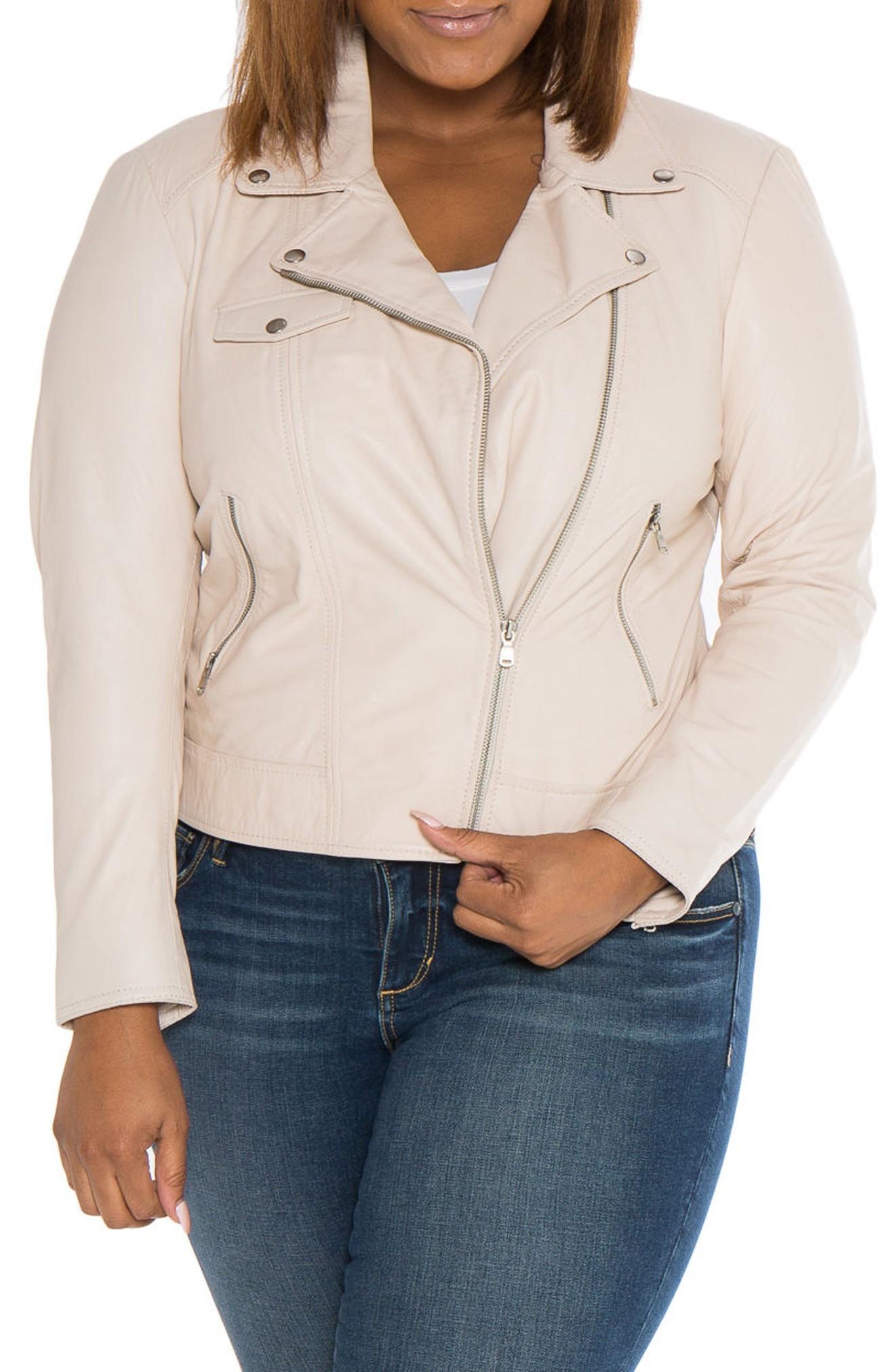 slink jeans leather moto jacket