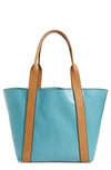 Sondra Roberts Faux Leather Tote & Wristlet - Blue In Turquoise