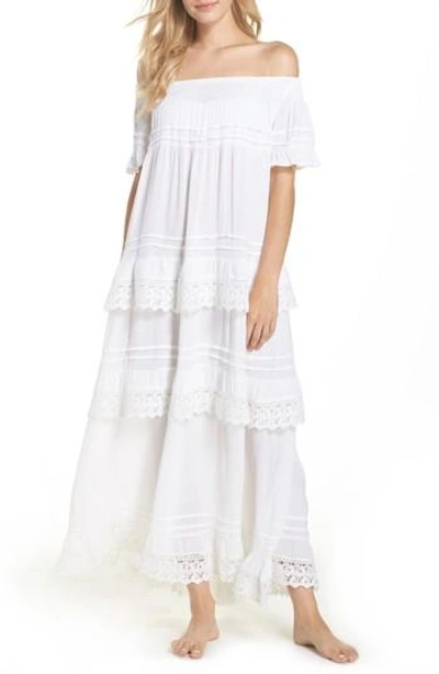 Muche Et Muchette Esmerelda Off The Shoulder Cover-up Maxi Dress In White
