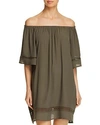 Muche Et Muchette City Wide Off The Shoulder Cover-up Dress In Olive