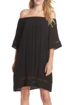 Muche Et Muchette City Wide Off The Shoulder Cover-up Dress In Black