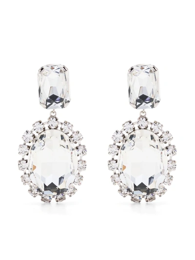 Alessandra Rich Crystal-embellished Drop Earrings In Silber
