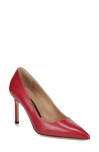 Via Spiga Women's Nikole Leather Pointed Toe High Heel Pumps In Ruby Leather