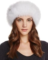 Maximilian Furs Fox Fur Knit Headband In White